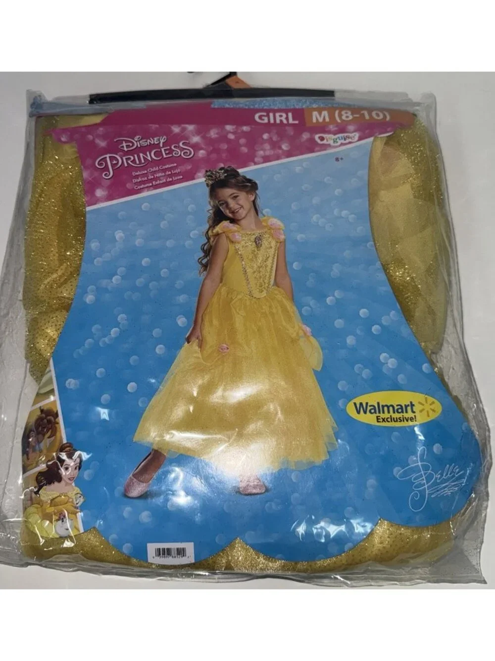 Disney DELUXE BELLE Beauty & the Beast Costume Girls SZ Medium 8-10 Dress Up NEW